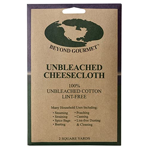 Beyond Gourmet Extra-fine Unbleached Cheesecloth, 100-Percent Cotton, Chlorine Free, 2-Square Yards, 18-Square Feet, Set of 8 - color: White, size: UNB Cheese Cloth, Set of 8