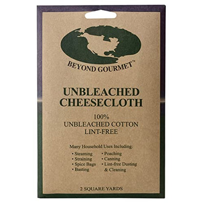Beyond Gourmet Extra-fine Unbleached Cheesecloth, 100-Percent Cotton, Chlorine Free, 2-Square Yards, 18-Square Feet, Set of 4