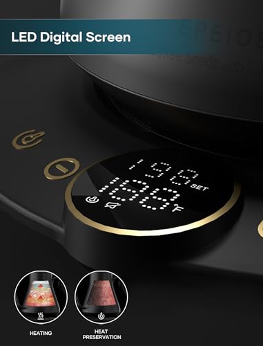 INTASTING Gooseneck Electric Kettle with ±1℉ Temperature Control for Pour Over Coffee & Tea, Quick Heating, BPA-Free Stainless Steel, Built-in Brew Timer, 1500W/0.9L (Black Walnut) - color: Black Walnut