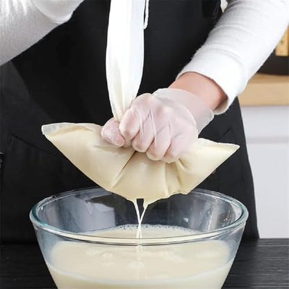 5Pcs Cotton Strainer Bags, Reusable Unbleached Cheesecloth Bags for Nut Milk, Juicing, Cooking & Food Straining (7.87x11.8in)