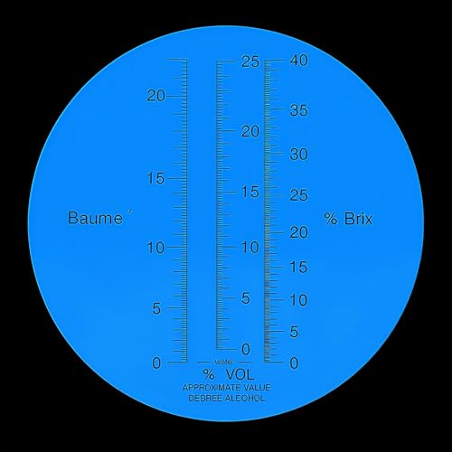 3-in-1 Alcohol Refractometer Kit for Home Brewers | Measures Brix (0-40%), Alcohol (0-25%), Baume (0-20%) | ATC for Beer, Wine, Mead & Grape Must Sugar Content