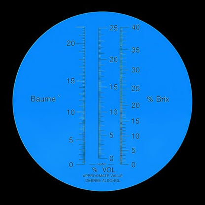 3-in-1 Alcohol Refractometer Kit for Home Brewers | Measures Brix (0-40%), Alcohol (0-25%), Baume (0-20%) | ATC for Beer, Wine, Mead & Grape Must Sugar Content