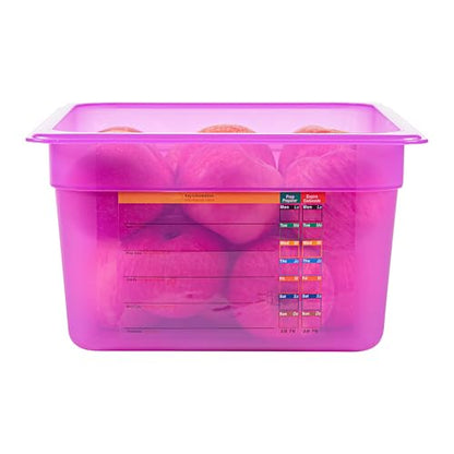 Restaurantware Food Storage Container 1 Pack of 9.5 qt Plastic Stackable Microwave-Safe Bin Dishwasher Safe Freezer Safe Purple Containers for Kitchen Storage - size: Half Size