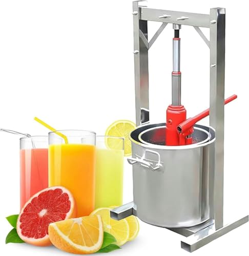 Fruit Wine Press 12L Grape Press for Wine Making Wine Press Machine W/Dual Stainless Steel Barrels Wine Cheese Fruit Vegetable Tincture Press~/