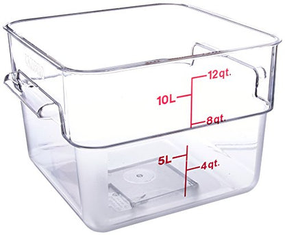 Cambro 12SFSCW135 Camwear Polycarbonate Square Food Storage container, 12 Quart - size: 12 QT