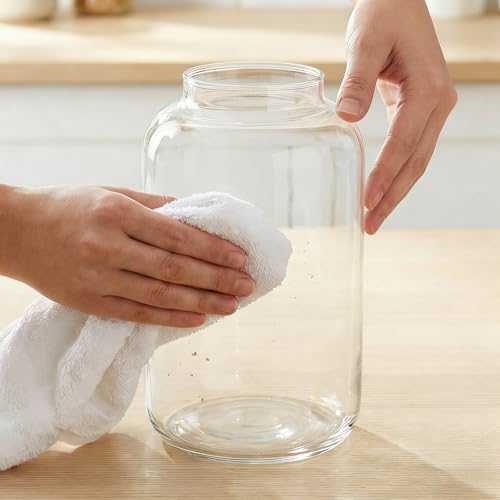 2-Pack Large Glass Flour and Sugar Storage Containers, 95 oz / 2800 ml Airtight Glass Jars with Wooden Lids, Clean & Elegant Canisters for Storing Rice, Pasta, Oats, Candy, Cookies and More - size: Large
