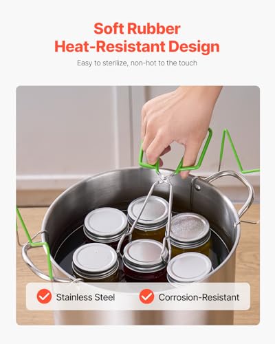 VEVOR Canning Supplies Starter Kit, 9 Pieces Stainless Steel Water Bath Canning Kit for Beginners, Canning Tools Set: Ladle, Measuring Spoon & Cup, Funnel, Tongs, Jar Lifter, Jar Wrench - size: 9PCS