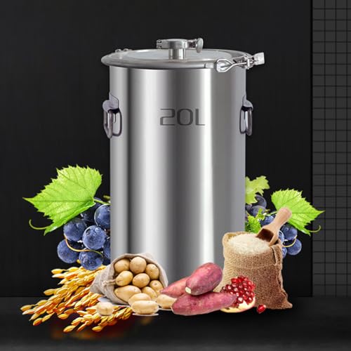 304 Stainless Steel Wine Fermentation Tank, Household Sealed Barrel Fermentation Tank, Yogurt Fermentation Tank, Micro Brewery, Multi-Function Rice Barrel Oil Barrel,20l - color: 20l