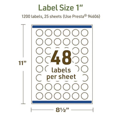 Avery Dissolvable Starburst Labels, Sure Feed Technology, 1", Matte White, Print-to-The-Edge, Laser/Inkjet Printable, 1200 Labels Total - style: 1,200 labels