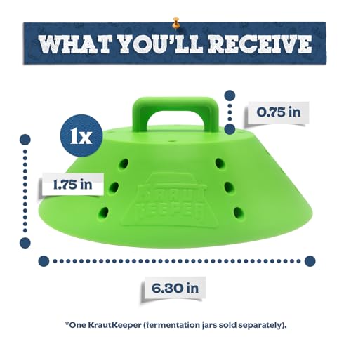 Fermentaholics KrautKeeper™ Silicone Fermentation Weight – Keeps Veggies Submerged in ½-Gallon & 1-Gallon Jars, Fits 6.3" Diameter, Reusable. For Fermented Foods, Sauerkraut, Kimchi, Pickles & More