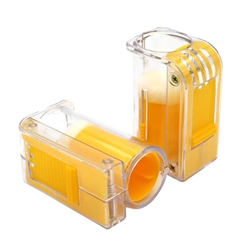 6Pcs Bee Queen Marker Bottle Mark Cage Plastic One Handed Marking Catcher with Plunger Plush Garden Beekeeping Supplies