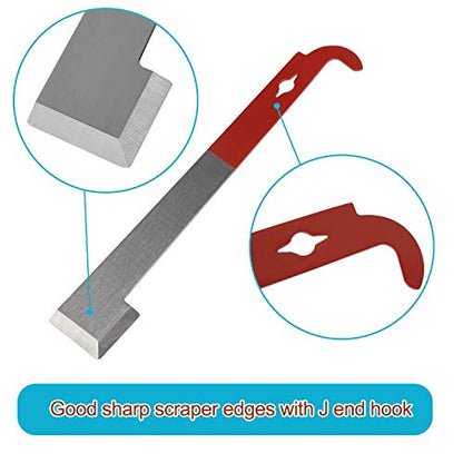 ZOENHOU 5 Pack 10.6 Inch Beehive Tool with J Hook, Frame Lifter and Scraper, Stainless Steel Beekeepers Supplies, Beekeeping Equipment, Red Handle