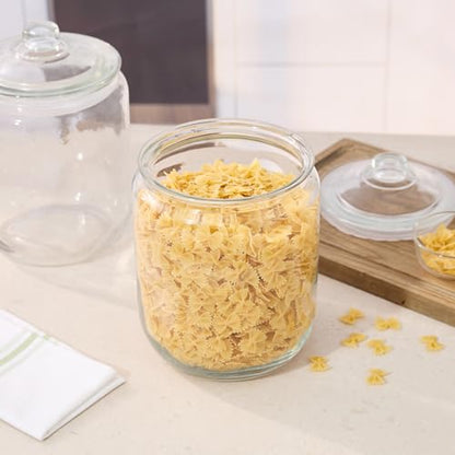 Restaurantware Glass Jar - 1 Count - Vetri 2 Gallon Glass Storage Jar, With Lid, Clear, Dishwasher-Safe - Storage Container For Flour, Coffee Beans, Kitchen Organization - size: 2 gal