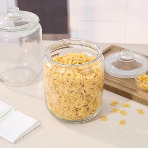 Restaurantware Glass Jar - 1 Count - Vetri 2 Gallon Glass Storage Jar, With Lid, Clear, Dishwasher-Safe - Storage Container For Flour, Coffee Beans, Kitchen Organization - size: 2 gal