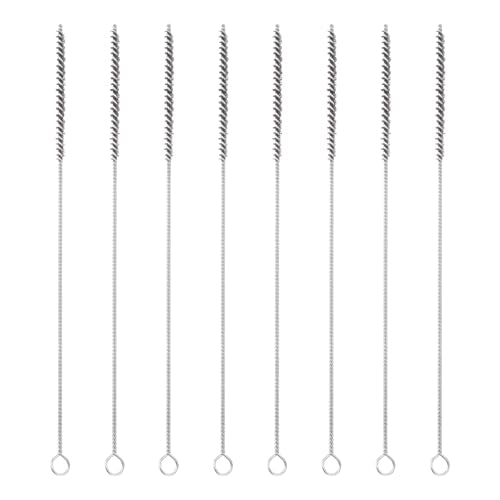 PATIKIL 12" Wire Tube Cleaner, 8Pcs 0.2" Diameter Stainless Steel Wire Tube Cleaner Pipe Cleaning Supplies for Auto Parts, Bottles, Tubes, Silver Tone - size: 0.2"