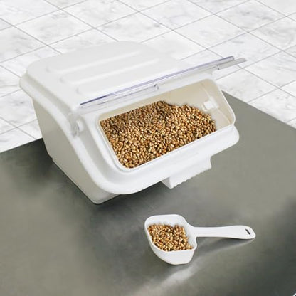 TrueCraftware- 2 Gallon Shelf Ingredient Bin (40 Cups) White Storage Container with Clear Flip Top Lid &Measuring Scoop-Stackable Plastic Food Pantry Organizer for Flour Sugar - size: 2 Gallon