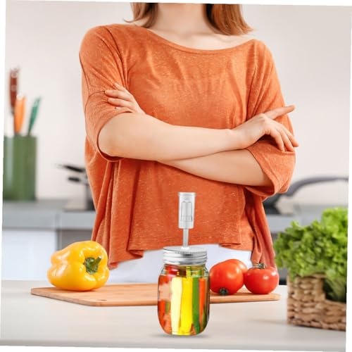 Tofficu Fermenting Jar Lid Kit for 87mm Wide Mouth Mason Jars with Airlock Fermentation Tool Pickles Can Lid Set for Home Canning and Sourdough Proofing with Fermenter Random Color