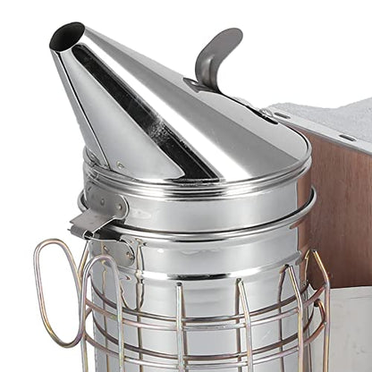 3 Piece Beehive Smoker Set Stainless Steel Smoker with Bee Brush and Scraper Beekeeper Starter Kit for Beekeeping and Colony Management