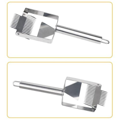 Stainless Steel Honeys Cutting Tool Reverse Hook Uncapping Fork with Ergonomic Handle Bees Hives Scraper Beekeeping Tool Beekeeper Tool