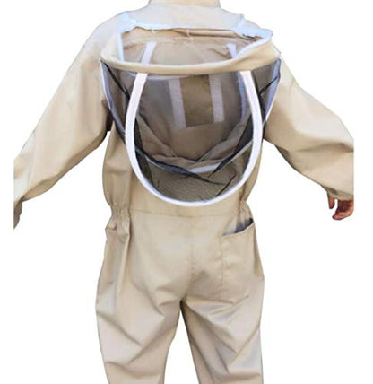 Beekeeper Professional Jumpsuit Suit Beekeeping Brown Space Suit with Self Supporting Veil for Bee Keepers Include Protective Gloves - size: X-Large