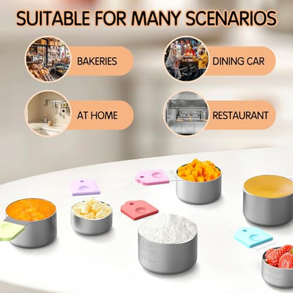 Magnetic Measuring Cups, 5 Stainless Steel Nesting Measuring Cup Set for Measuring Dry or Liquid Ingredients - style: Magnetic-5PCS