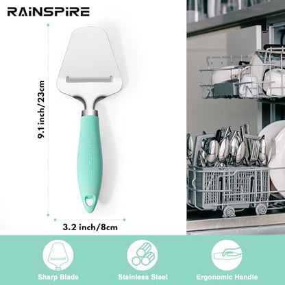 Rainspire Upgraded Non-Stick Cheese Slicers for Block Cheese Multi-Functional Cheese Cutter for Mozzarella, Cheddar, Gruyere Charcuterie Accessories Dishwasher Safe Kitchen Tools, Mint Green - color: Mint Green
