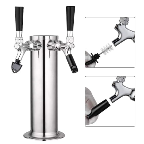 FERRODAY Draft Beer Tap Plug 12 Pieces Keg Faucet Tap Plug Brush Draft Beer Rubber Tap Soother Covers Beer Faucet Brush Plug Beer Faucet Tap Cleaning Plug - 6+6 Keg Faucet Brush Plugs for Keg Beer - size: 6+6 Black