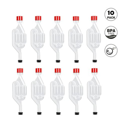 Wires and Cables 3 Pieces S-Shape Airlocks,Homebrew Bubble Airlock Carboys Stopper & Fermenter Seal Valve with Food Grade Grommets Wires and Cables(10 Pack) - color: 10 Pack