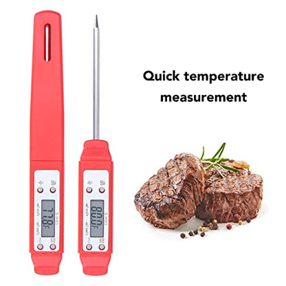 Digital Food Thermometer, Digital Food Thermometer Automatic Calibration Pen High Accuracy Electronic Pocket Thermometer Yellow for Home Use, Multifunctional Accessory (Red) - color: Red