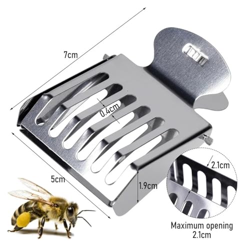 Queen Bee Cage 20pcs Bee Queen Cage Transparent Plastic Clip Catcher Box Stainless Steel clamp Beekeeping Equipments Beekeeper Equip
