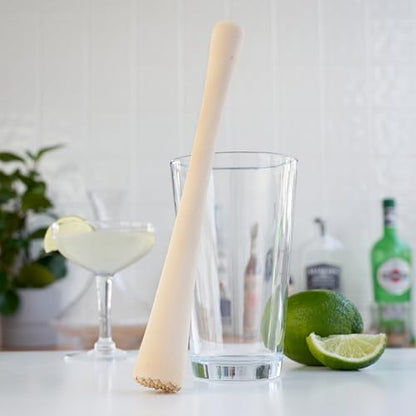 True Smash Wooden Muddler for Cocktails with Ergonomic Contoured Handle, Durable Cocktail Muddlers, Herbs and Fruit Crushers, Home Bar Accessories, 9.75", Set of 1 - color: Wood