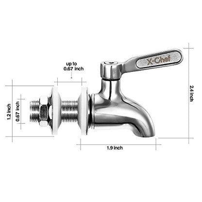 X-Chef Beverage Dispenser Spigot Replacement, Stainless Steel Metal Spigot for Glass Jar & Drink Dispenser - size: 1-Pack