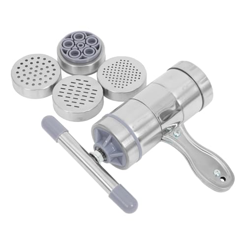 6pcs Manual Honey Extractor and Pasta Machine Set Pressing Force Includes Stainless Steel Honey Presser and Spaghetti Maker Molds for Home Use