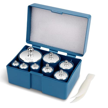 QP Calibration Weights 1000g, 8PCS OIML Class M1 High Precision Scale Calibration Weight Set, 10g 20g 50g 100g 200g 500g Calibration Weight with Tweezers for Digital Scale, Gram Scale, Lab Scale - size: 1000g Set