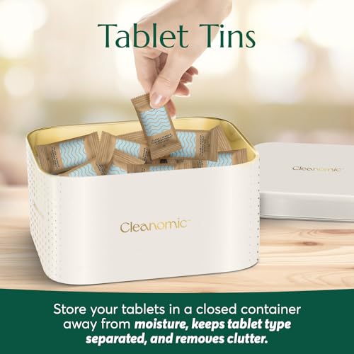 CLEANOMIC Glass and Mirror Cleaning Tablets and Tablet Tin Bundle - size: 3 Count (Pack of 2)