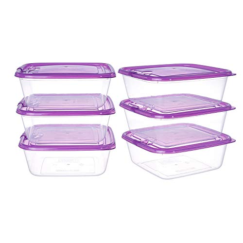 KIGI Airtight Food Storage Containers with Vent Lids for Meal Prep, Lunch, BPA Free, Stackable, Reusable Plastic Containers for Leftovers, Kitchen, Pantry, Fridge Organizer, Freezer Safe(2.9Cup 6PACK) - size: 2.85 Cup | 23 OZ