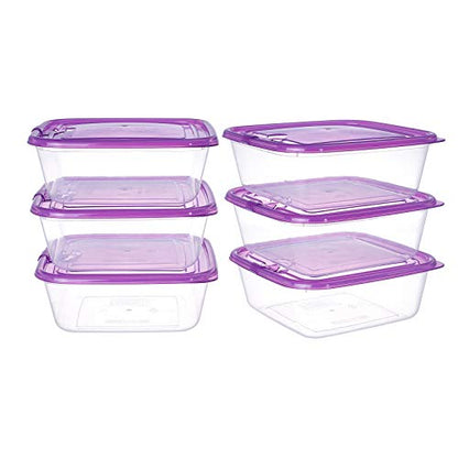 KIGI Airtight Food Storage Containers with Vent Lids for Meal Prep, Lunch, BPA Free, Stackable, Reusable Plastic Containers for Leftovers, Kitchen, Pantry, Fridge Organizer, Freezer Safe(2.9Cup 6PACK) - size: 2.85 Cup | 23 OZ