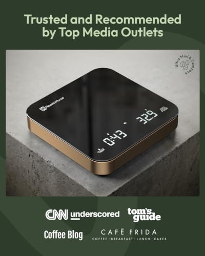 Maestri House S2 Espresso Coffee Scale with Timer, USB-C Rechargeable 2kg/0.1g Precision Shot Scale, Digital Scale for Espresso Brewing(Black & Gold) - color: Black&Gold