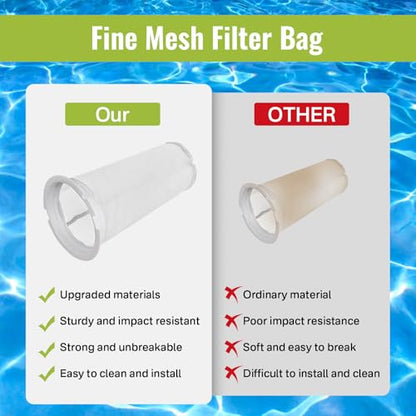 IWIWE 004-152-451-700 (004152451700) 600 Micron Fine Mesh Bag – Replacement for Paramount Pool Skimmer Basket Screen & Debris Cannister | Fits Paraskim, EDC, DDC Canisters