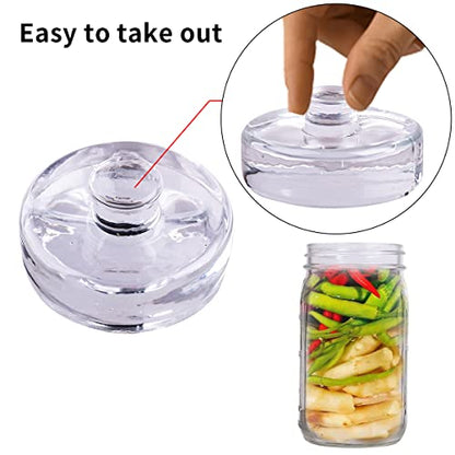 Eleganttime 9 Pack Glass Fermentation Weights with Easy Grip Handle, Heavy Fermenting Lids Canning Weight Kit for Wide Mouth Pickling Mason Jars - color: Glass Weight-9pcs