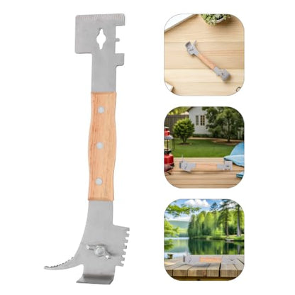 Wooden Handle Hive Tool Scraper Lifter with Galvanized Steel Head, Heavy-Duty Beekeeping Equipment for Easy Propolis Removal and Frame Separation, for Bee Frames and Hive Boxes