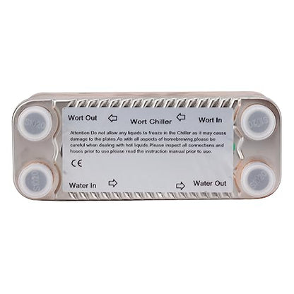 30 Plate Wort Chiller, Stainless Steel Brazed Plate Heat Exchanger Brewing Cooling Hot Liquid Accelerated Cooler for Homebrew Beer Tool NPT 1/2 Inch Thread