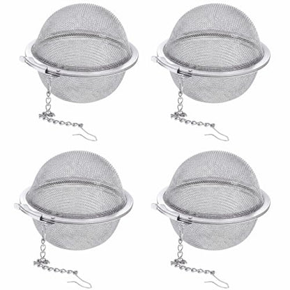 4Pcs 304 Stainless Steel Tea Infuser for Loose Leaf Tea, Extra-Fine Mesh Tea Strainer Ball, Tea Diffuser with Long Chain for Mug & Teapot, Reusable Tea Infusers for Herbal Tea & Spices - size: 4 pcs for value