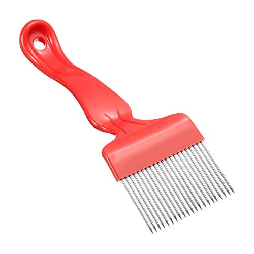 HARFINGTON Beekeeping Uncapping Fork, 21 Tin Needle with Red Plastic Handle Beekeeping Tool - color: Red