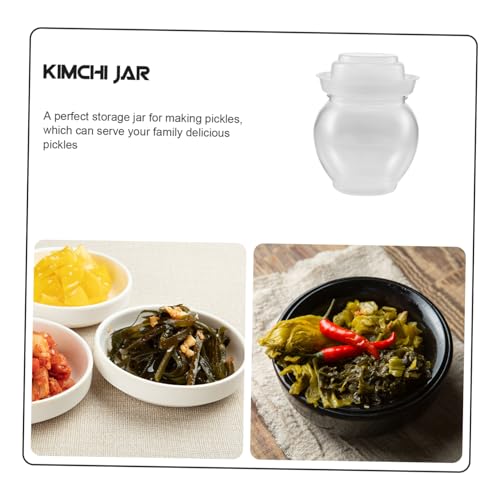 Unomor Kitchen Sealed Pickle Jar Airtight Fermenting Container for Kimchi Storage Jar Inner Lid for Dried Fruits Honey