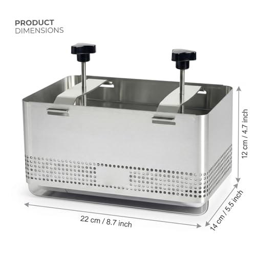 Gcroet Tofu Press - Stainless Steel Tofu Mold & Paneer Cheese Press Kit for Homemade Firm Yogurt Strainer, Includes Drain Tray & Cloth, XL..