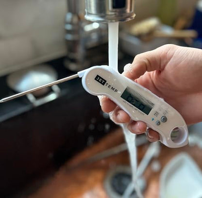 F1 Digital Meat Thermometer - Fast, Accurate, Waterproof - Great for Cooking, Grilling, Baking, Frying - color: Cloud White