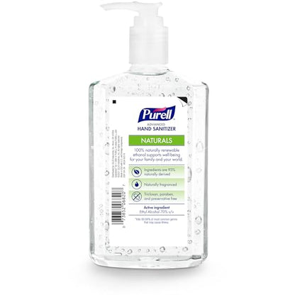 Purell Advanced Hand Sanitizer Naturals with Plant Based Alcohol, Citrus Scent, 12 fl oz Pump Bottle (Pack of 4) - 3623-06-EC2