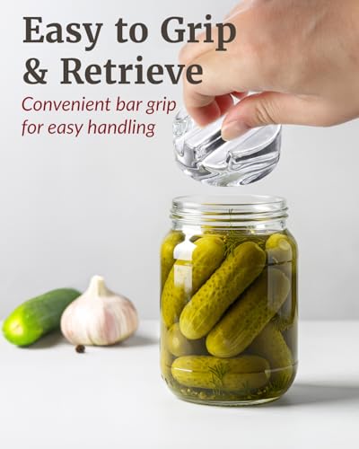 Elementi Fermentation Weight Set of 2 - Easy to Use Glass Fermenting Weights, Perfect Fit for Wide Mouth Mason Jars, Highly Durable Soda-Lime Glass Fermentation Kit for Sauerkraut, Kimchi & More - style: Set of 2 Weights