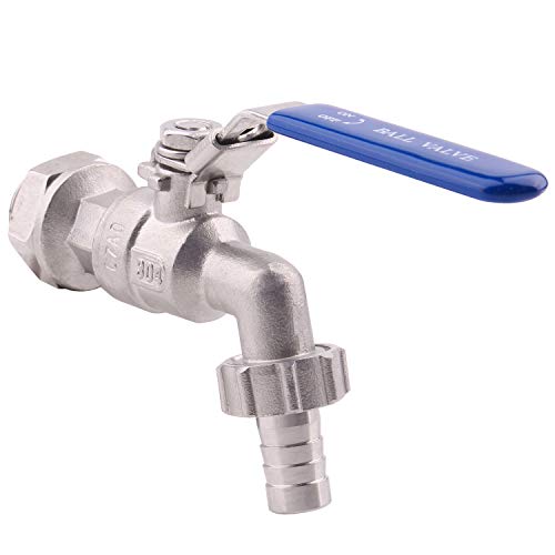 DERNORD Stainless Steel Ball Valve - 1/2 Inch Weldless Bulkhead for Building Home Brew Kettle/Mash Tun